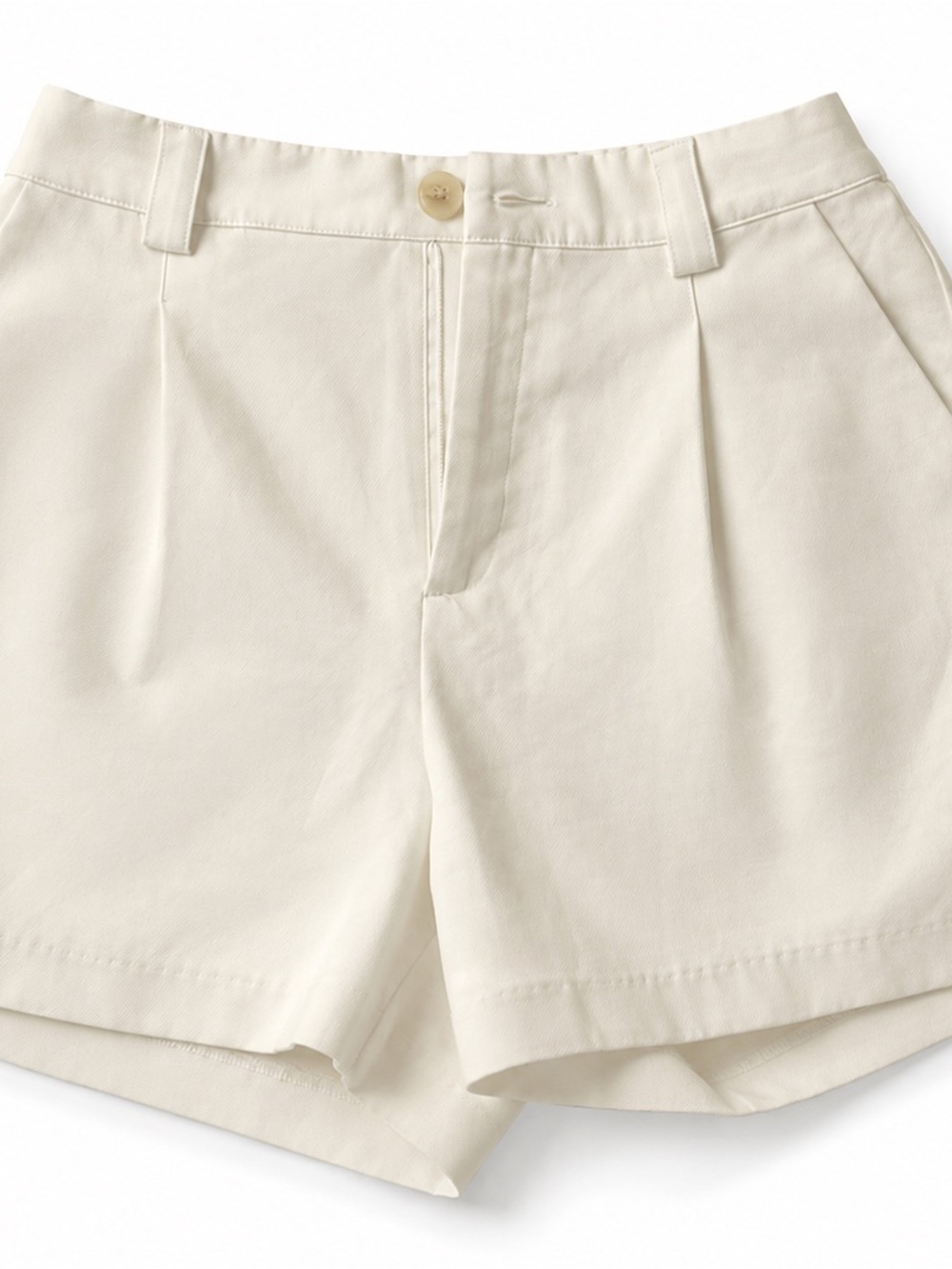 BE COOL Cream High-Waist Pleated Women's Shorts